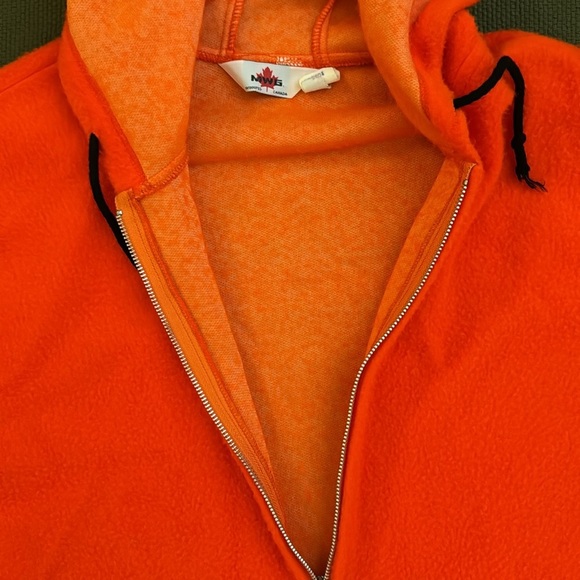 Vintage 80s MWG Orange Work Wear Fleece Union Made - Picture 3 of 8